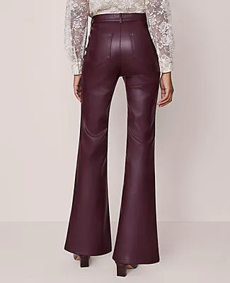 Ann Taylor The Petite Faux Leather Flare Pant sold by Ann Taylor product image thumbnail 4