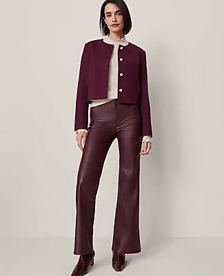 Ann Taylor The Petite Faux Leather Flare Pant sold by Ann Taylor product image thumbnail 5