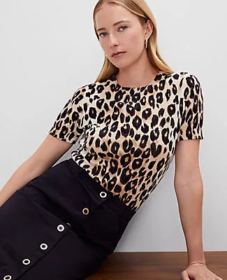 Ann Taylor Animal Print Sweater Tee sold by Ann Taylor product image thumbnail 3