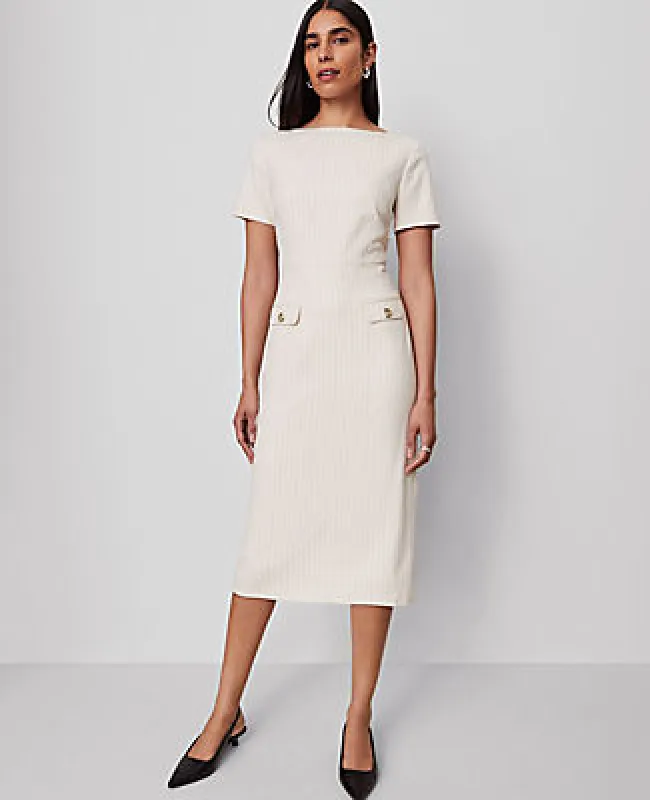 Ann Taylor Striped Midi Sheath Dress sold by Ann Taylor