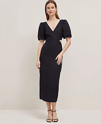 Ann Taylor Petite Linen Blend Cutout Dress sold by Ann Taylor product image thumbnail 4