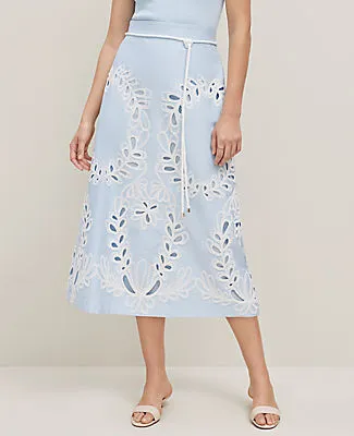 Ann Taylor Embroidered Tea Length Skirt sold by Ann Taylor product image thumbnail 2