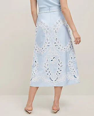Ann Taylor Embroidered Tea Length Skirt sold by Ann Taylor product image thumbnail 3