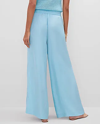 Ann Taylor The Petite Pull-On Wide-Leg Pant in Satin sold by Ann Taylor product image thumbnail 4