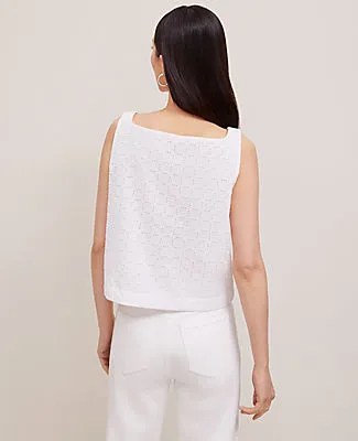 Ann Taylor Eyelet Linen Blend Tank Top sold by Ann Taylor product image thumbnail 2