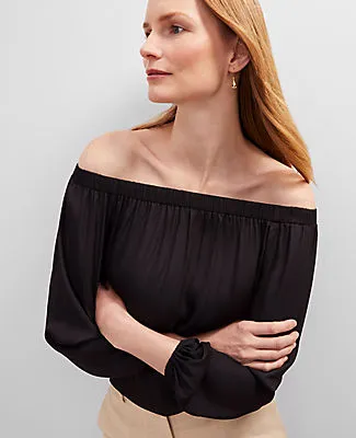 Ann Taylor Petite Gathered Off The Shoulder Top sold by Ann Taylor