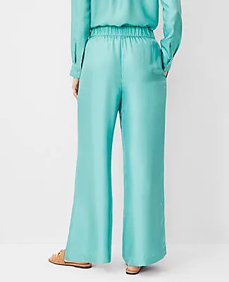 Ann Taylor Studio Collection Easy Palazzo Pants in Silk Twill sold by Ann Taylor product image thumbnail 3