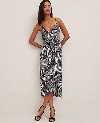Ann Taylor Satin Strappy Sheath Dress in Palm Print sold by Ann Taylor product image thumbnail 3