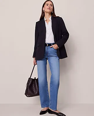 Ann Taylor The Longline Blazer in Pinstripe sold by Ann Taylor product image thumbnail 4