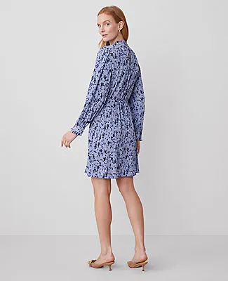 Ann Taylor Petite Floral Plisse Belted Shift Dress sold by Ann Taylor product image thumbnail 2