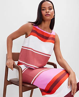 Ann Taylor Striped Linen Blend Tank Top sold by Ann Taylor