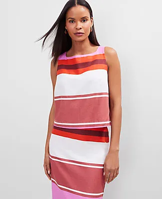 Ann Taylor Striped Linen Blend Tank Top sold by Ann Taylor product image thumbnail 3