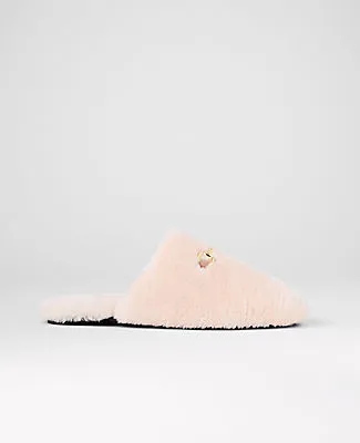 Ann Taylor Weekend Collection Horsebit Fuzzy Slide Flat sold by Ann Taylor