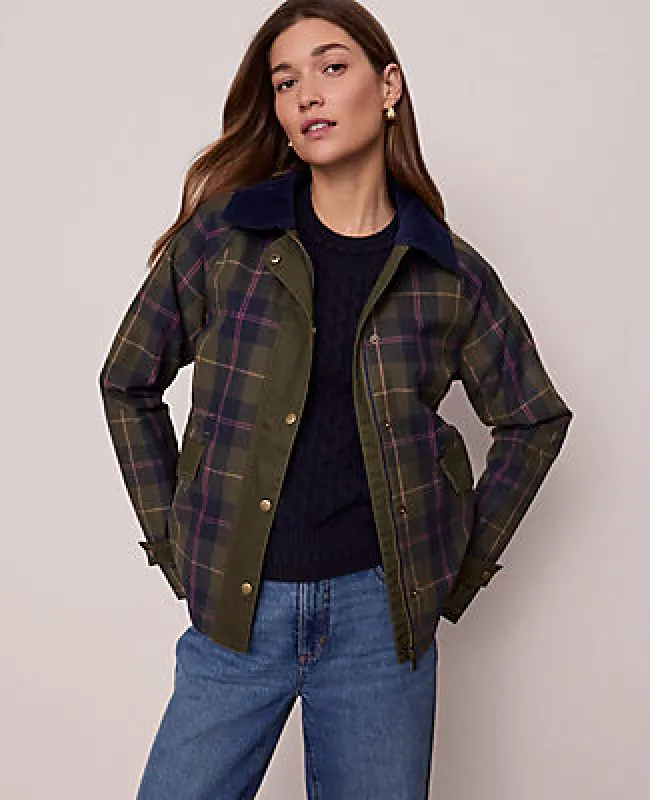 Ann Taylor Petite Weekend Collection Plaid Collared Jacket sold by Ann Taylor