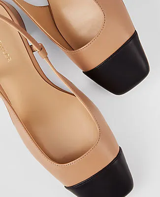 Ann Taylor Leather Cap Toe Block Heel Pumps sold by Ann Taylor product image thumbnail 2