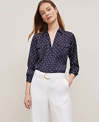 Ann Taylor Dotted Camp Shirt sold by Ann Taylor