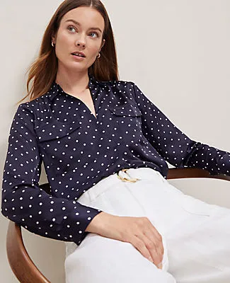 Ann Taylor Dotted Camp Shirt sold by Ann Taylor product image thumbnail 3