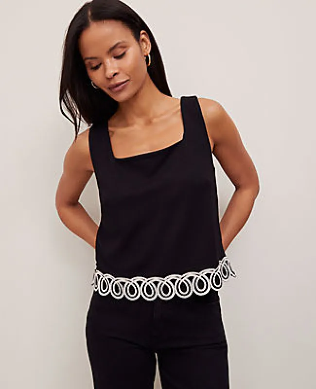Ann Taylor Scalloped Ponte Tank Top sold by Ann Taylor