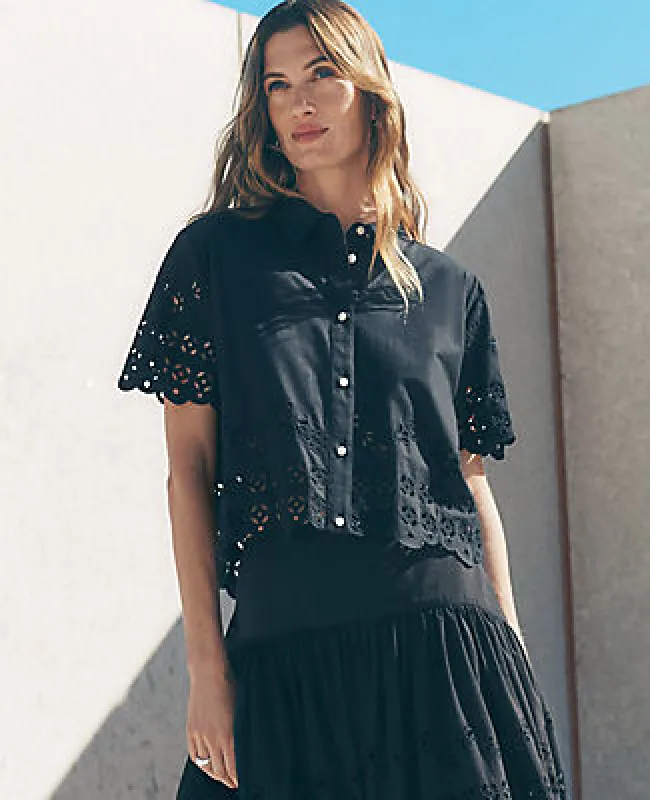 Ann Taylor Eyelet Modern Blouse sold by Ann Taylor