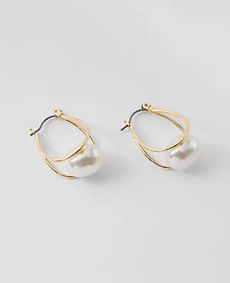 Ann Taylor Pearlized Metal Loop Stud Earrings sold by Ann Taylor