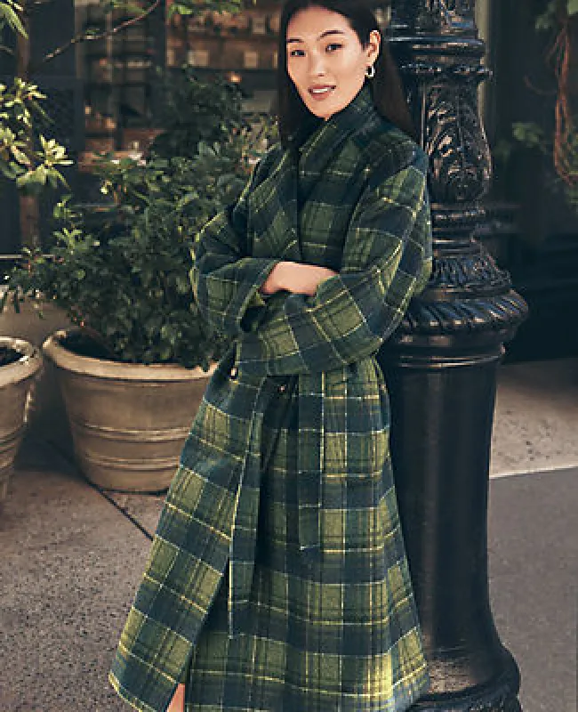 Ann Taylor Plaid Trench Coat sold by Ann Taylor
