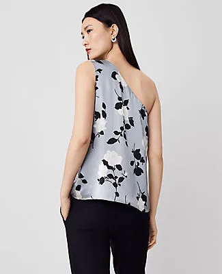 Ann Taylor Studio Collection Rose Garden Silk One-Shoulder Top sold by Ann Taylor product image thumbnail 2