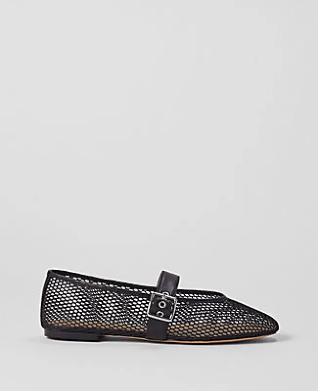 Ann Taylor Mesh Buckled Ballet Flat sold by Ann Taylor