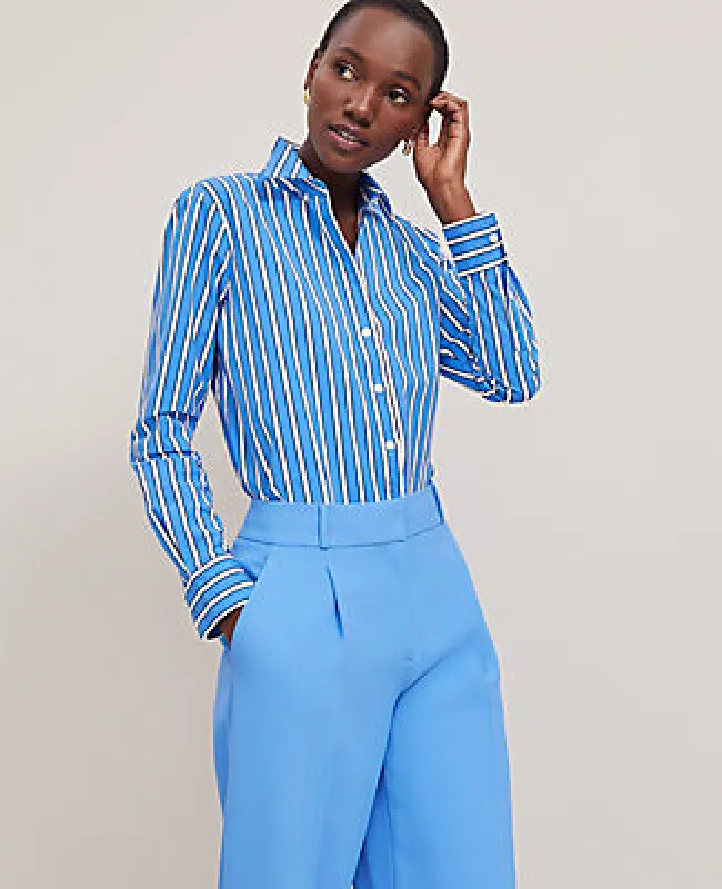 Ann Taylor Striped Relaxed Perfect Shirt sold by Ann Taylor