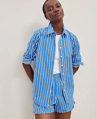 Ann Taylor Striped Relaxed Perfect Shirt sold by Ann Taylor product image thumbnail 4