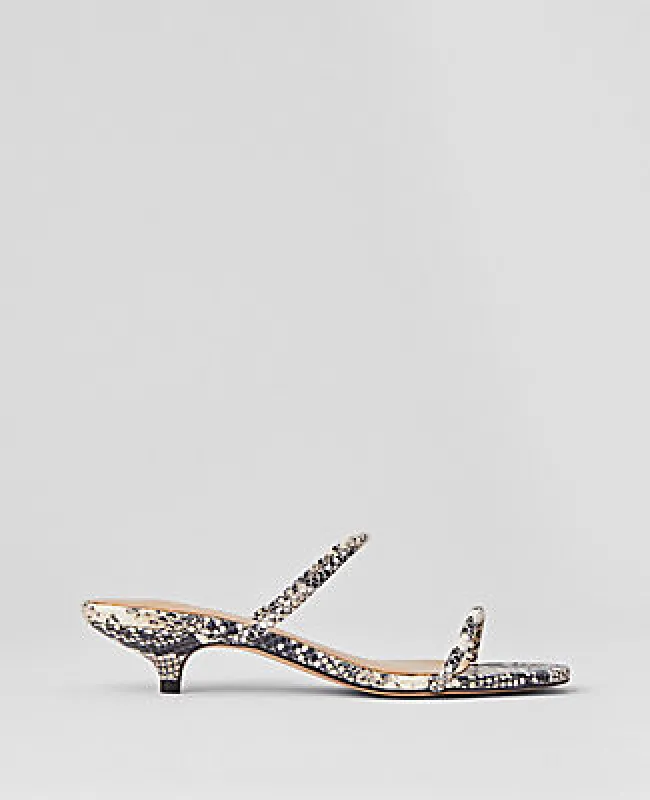 Ann Taylor Snake Print Double Strap Block Heel Sandals sold by Ann Taylor