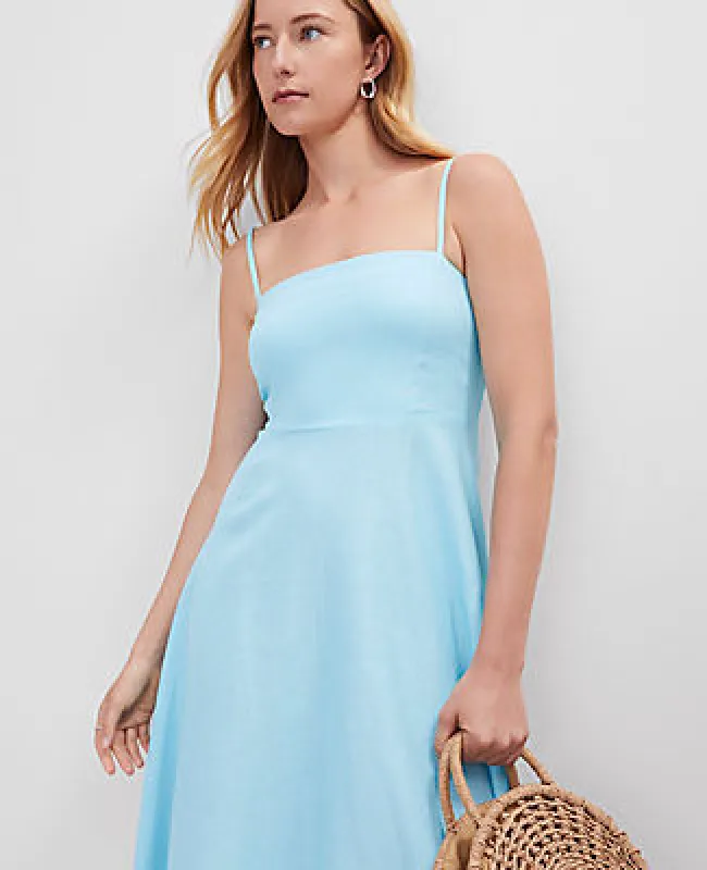 Ann Taylor Linen Blend Midi Dress sold by Ann Taylor