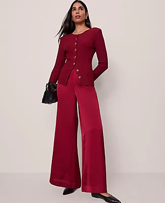 Ann Taylor The Petite Easy Palazzo Pant in Satin sold by Ann Taylor