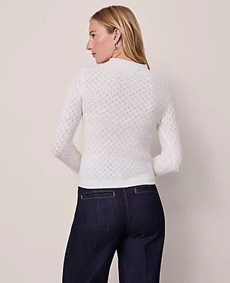 Ann Taylor Pointelle Mock Neck Sweater sold by Ann Taylor product image thumbnail 2