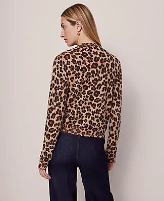 Ann Taylor Petite Animal Print Jacquard Cardigan sold by Ann Taylor product image thumbnail 2
