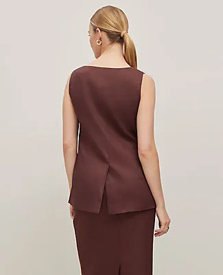Ann Taylor The Long Crew Neck Vest in Linen Blend sold by Ann Taylor product image thumbnail 2