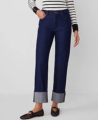 Ann Taylor The Cuffed Straight Jean sold by Ann Taylor product image thumbnail 3