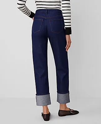 Ann Taylor The Cuffed Straight Jean sold by Ann Taylor product image thumbnail 4