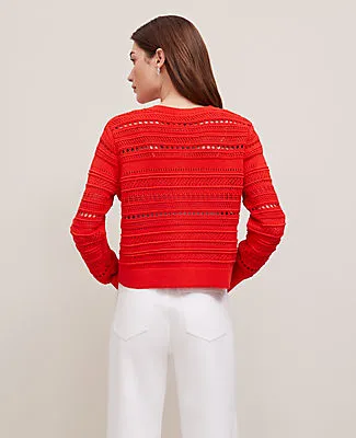 Ann Taylor Petite Pointelle Textured Cardigan sold by Ann Taylor product image thumbnail 2