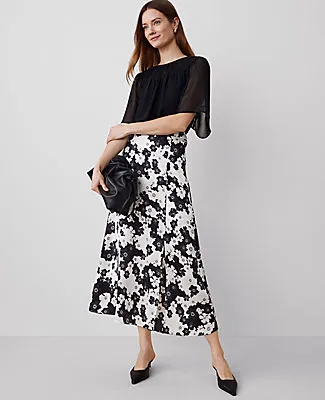 Ann Taylor Floral Satin Maxi Skirt sold by Ann Taylor product image thumbnail 2
