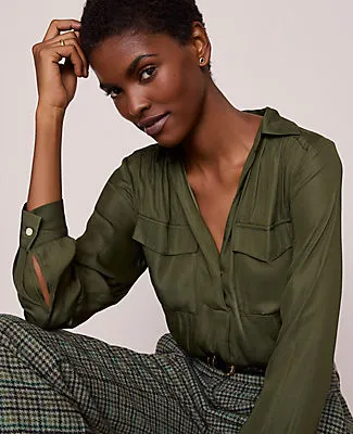 Ann Taylor Soft Drapey Camp Shirt sold by Ann Taylor product image thumbnail 3