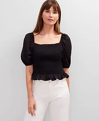 Ann Taylor Square Neck Smocked Top sold by Ann Taylor