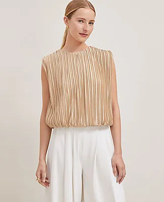 Ann Taylor Pleated Bubble Hem Top sold by Ann Taylor