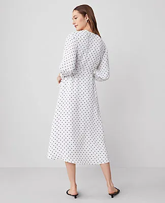 Ann Taylor Dotted Wrap Midi Dress sold by Ann Taylor product image thumbnail 2