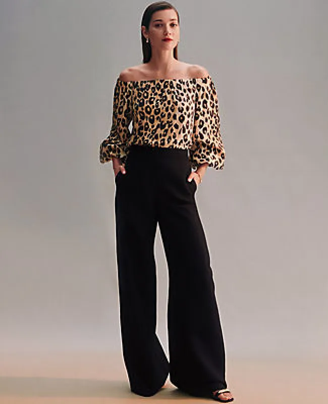 Ann Taylor The Easy Palazzo Pant in Linen Blend sold by Ann Taylor