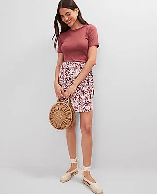 Ann Taylor Petite Weekend Collection Floral Linen Blend Wrap Skirt sold by Ann Taylor product image thumbnail 3