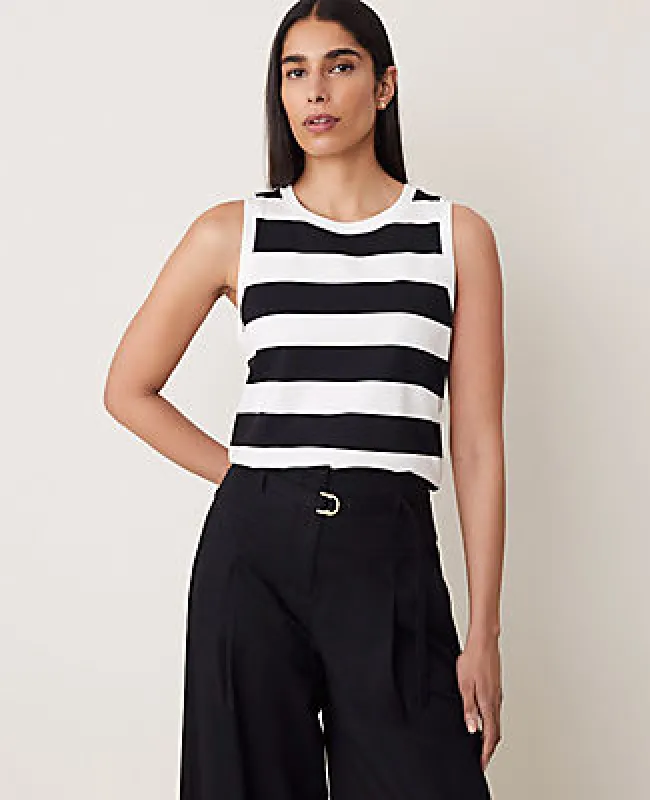 Ann Taylor Striped Sleeveless Top sold by Ann Taylor