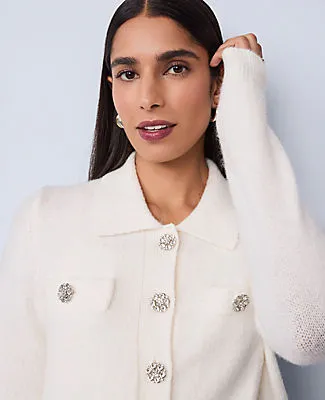 Ann Taylor Embellished Collared Cardigan sold by Ann Taylor product image thumbnail 3