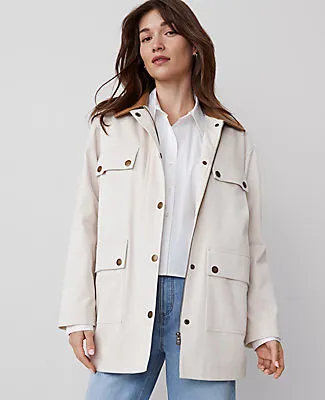 Ann Taylor Weekend Collection Faux Leather Collared Jacket sold by Ann Taylor product image thumbnail 2