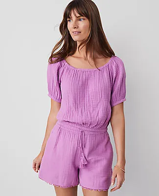 Ann Taylor Gauze Bubble Hem Blouse sold by Ann Taylor