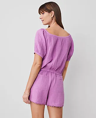 Ann Taylor Gauze Bubble Hem Blouse sold by Ann Taylor product image thumbnail 2